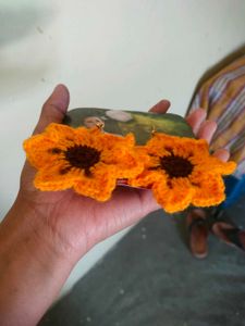 Sunflower Crochet Earrings