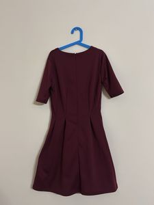 Maroon Fit &amp; Flare Dress