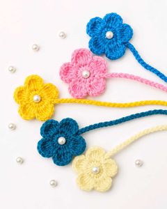 Handmade Crochet Flower Hair Ties