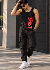 Black "BEAST"  and  “JORDAN”  tank tops