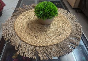 Jute Round Braided Placemat/doormat