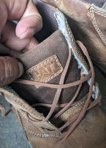 CAT Men's Brown Leather Lace-Up Boots