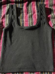 Basic Black Ribbed Tank Top