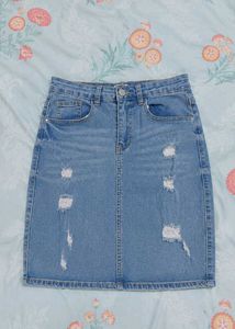 Light Blue Denim Skirt