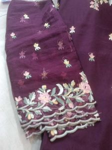 Embroidered Purple suit Set