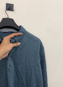 Men's crocodile Teal Button-Down Shirt