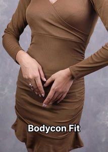Brown Bodycon Mini Dress