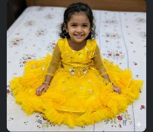 Girls Yellow Party Dress