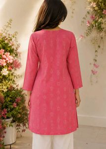 Vibrant Rani Pink Printed Kurta