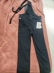 Black Denim Dungaree