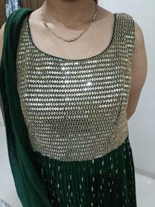Stunning Green Sequin anarkali