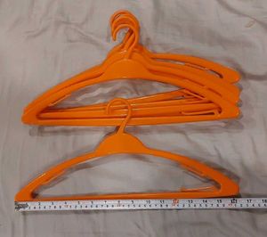 Set of 6 Orange Plastic Hangers