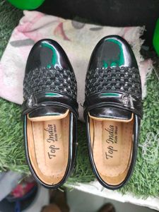 Top India Kids Black Loafers