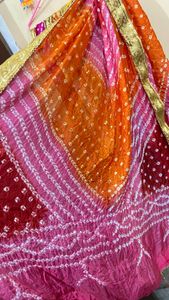 Art silk bandhej dupatta in multi colour ..only 3pcs available