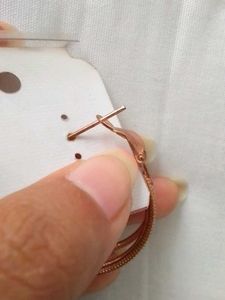 Rose Gold Colour Round Three Layered Earring