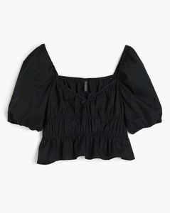 H&M Puff sleeve poplin top