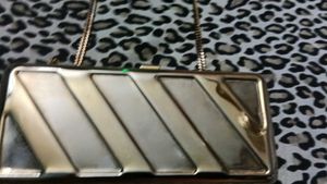 Vintage Gold Metallic Clutch with Chain Strap