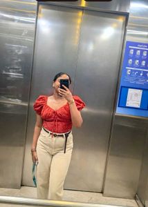 Puff Sleeve Square Neck Top