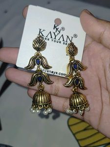 Kayan Jhumka Earrings - Elegant Gold Tone