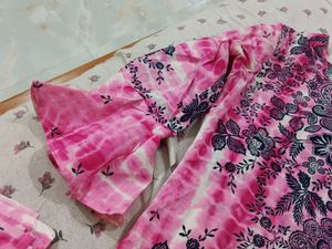 Beautiful Pink Printed Kurta Set with Dupatta