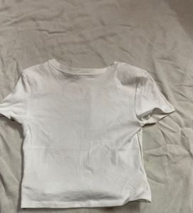 Zara White Cropped Tee