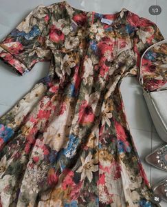 Bohemian Floral Print Midi Dress