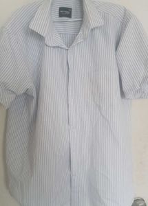 blue Striped Formal Shirt