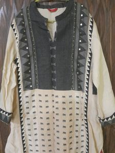 Black And White Multicolor Kurti