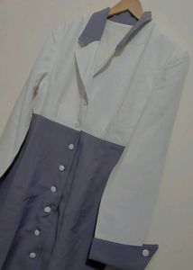 Lavender Color Block Button-Up Dress 36 Bust
