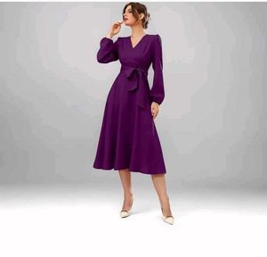 Elegant Purple Midi Dress