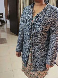 Elegant Elviros Blue Tweed Jacket