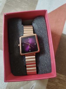 Elegant Rose Gold Square Dial Watch