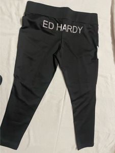 Ed Hardy Black &amp; White Gym Leggings