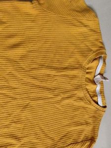 Yellow Ribbed Long Sleeve Top