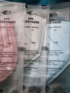 N95 pack of 3 diff. colors 6 layered mask