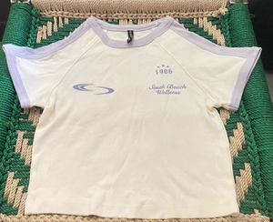 Cream &amp; Lilac Crop Top