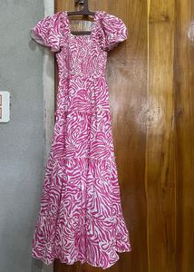 DressBerry Tiered Smocked Abstract A-line Dress