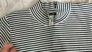 Striped Mock Neck Top