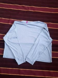 Light Blue Striped Long Sleeve Top from 'Zudio '.