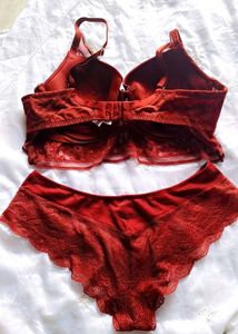 Elegant Lace Longline Bra with brief 👍