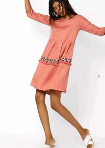 Chic Peach Tiered Mini Dress