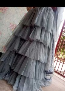 Grey Frill Lehenga Choli
