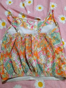 Vibrant Floral Print Croptop-Jacket &amp; Skirt Co-ord