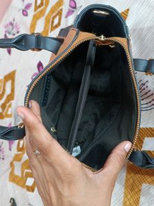Stylish Two-Tone Satchel