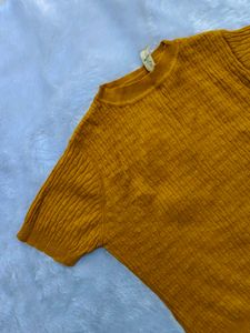 Mustard Yellow Textured Knit Top