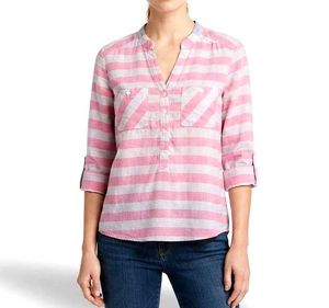 Pink Striped Tunic &amp; Red Shorts Set