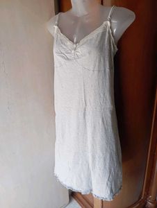 Cute Polka Dot Nightdress with Lace Trim