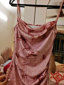 cowl neck Mauve pink Midi Dress
