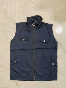 Sleeveless Navy Blue Jacket