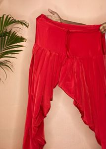 Vibrant Red Dhoti Pants